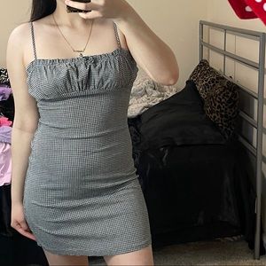 black and white gingham dress